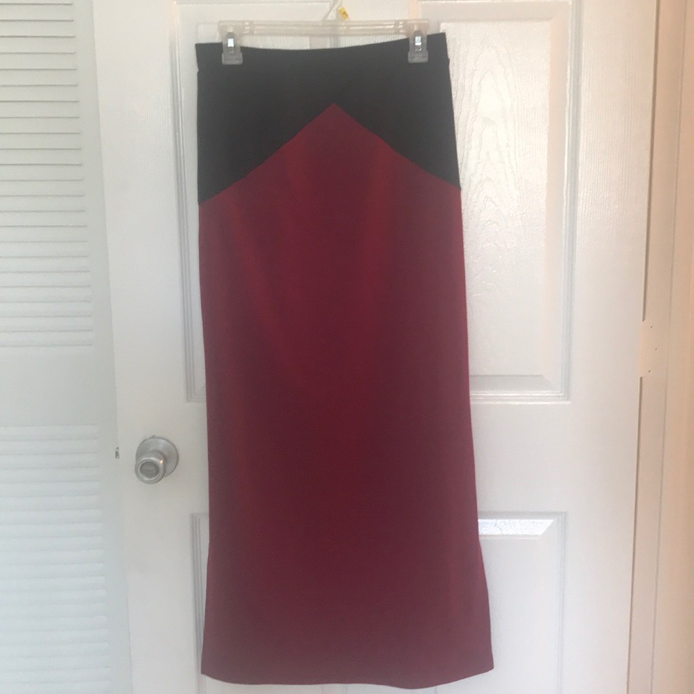 Lily White geometric maxi skirt with side split